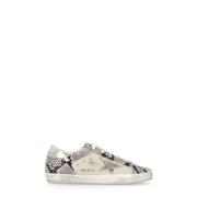 Golden Goose Pythonmönstrade sneakers i läder Gray, Dam