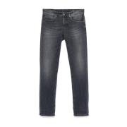 Dondup Svarta Jeans med Dold Dragkedja Black, Herr