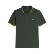 Fred Perry Grön Pikétröja med Dubbel Rand Green, Herr