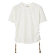 Burberry Vit Jersey T-shirt med Rytterdesign White, Dam