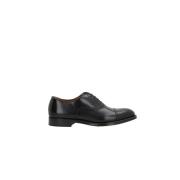 Doucal's Svart Oxford Läder Platta Skor Black, Herr