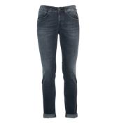 Dondup Svart Tvättad Skinny Fit Denim Jeans Black, Herr