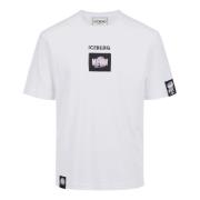 Iceberg Vit Regular Fit T-shirt i GOTS-certifierad Interlock White, He...