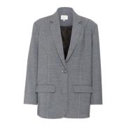 Gestuz Klassisk Blazer Jacka Grå/Blå Melange Gray, Dam