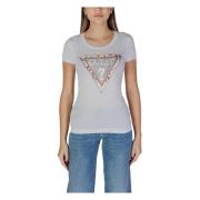 Guess Triangel Logo Tee Kortärmad White, Dam