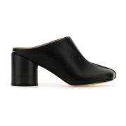 MM6 Maison Margiela Svarta läder Tabi mulor klackar Black, Dam