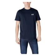 Emporio Armani EA7 Blå Bomull Rund Hals T-shirt Blue, Herr