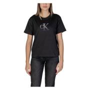 Calvin Klein Jeans Logo Tee Short Sleeve Black, Dam