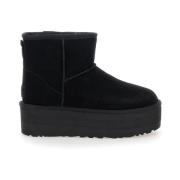 UGG Svarta Mocka Plattform Ankelboots Black, Dam