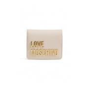 Love Moschino Beige Clip Stängning Plånbok Höst/Vinter Stil Beige, Dam