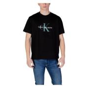 Calvin Klein Jeans Svart Tryck Kortärmad T-shirt Black, Herr