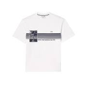 Lacoste Fransk Tennis Print T-shirt White, Herr