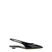 Casadei Svarta Slingback Balettskor Lackläder Black, Dam