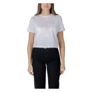 Guess Vit Blommig T-shirt White, Dam