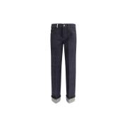 Burberry Rutig Denim Jeans Regular Fit Blue, Dam