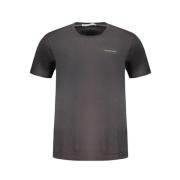 Calvin Klein Svart Bomull T-shirt med Print Logo Black, Herr