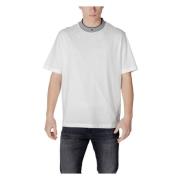 Armani Exchange Enkel T-shirt i bomull med rund hals White, Herr