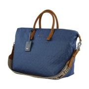 Harmont & Blaine Präglad Logotyp Shopper Tote Blue, Dam