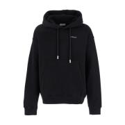 Off White Svart Logo Hoodie med Arrow Skate Black, Herr