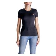 Guess Svart Klassiskt Logoty T-shirt Kortärmad Black, Dam