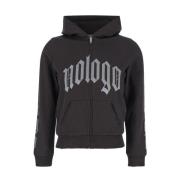 Balenciaga Svart Gothic Zip-Up Hoodie Sweater Black, Dam