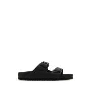 Birkenstock Svarta läder Arizona tofflor Black, Herr