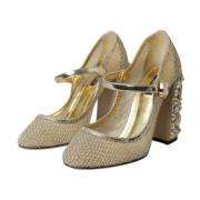 Dolce & Gabbana Kristall Mesh Mary Jane Pumps Yellow, Dam