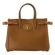 Valentino Garavani Brun läder Antibes toteväska Brown, Dam