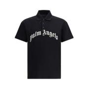 Palm Angels Broderad Logga Bomullspolotröja Black, Herr