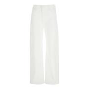 Mother Vit Fem Ficka Bomull Jeans Kvinna White, Dam