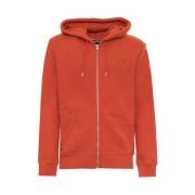 Superdry Orange Zip Hoodie Bomull-Polyester Sweatshirt Orange, Herr