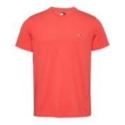 Tommy Jeans Orange Rund Hals T-shirt Orange, Herr