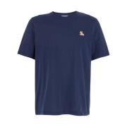 Maison Kitsuné Blå Chillax Fox Patch Bomull T-shirt Blue, Herr