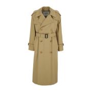 Burberry Beige Dubbelknäppt Trenchcoat Beige, Dam