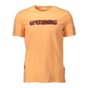 Guess Casual T-shirts för vardagsbruk Orange, Herr