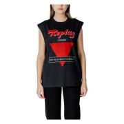 Replay Tryckt kortärmad T-shirt Black, Dam