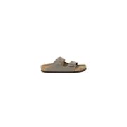 Birkenstock Grå Läder TwoStrap Sandal Gray, Dam