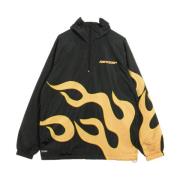 Ripndip Flaming Hot Svart Windbreaker Anorak Black, Herr