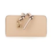 Chloé Rosa Alphabet Logo Plaque Läder Plånbok Pink, Dam