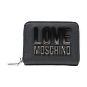 Love Moschino Svart Zip-Around Plånbok med Dragkedja Black, Dam