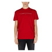 Tommy Jeans Röd Kortärmad Bomullst-shirt Red, Herr