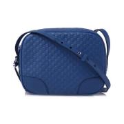 Gucci Lyxig Läder Crossbody Väska Blue, Dam