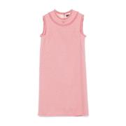 Dolce & Gabbana Flamingo Pink Frayed Sleeveless Klänning Pink, Dam