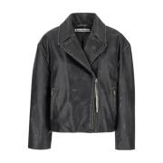 Acne Studios Svart Vintage Läder Bikerjacka Kvinna Black, Dam