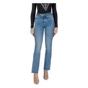 Guess Ljus Tvättade Bootcut Jeans 1981 Blue, Dam