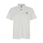 Stone Island Vit Polotröja med Logopatch White, Herr