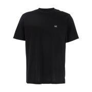 C.P. Company Svart Logotyp Tryckt Bomull T-shirt Black, Herr