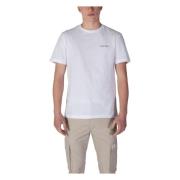 Calvin Klein Vit Bomull T-shirt Rund Hals Kort Ärm White, Herr