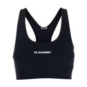 Jil Sander Svart Logosport-bh Tech-tyg Black, Dam