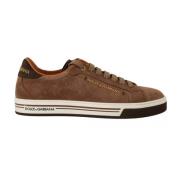 Dolce & Gabbana Brun Mocka Logo Sneakers Gummisula Brown, Herr